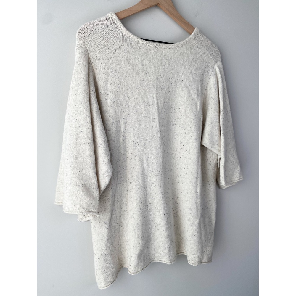 Pure J Jill Womens Wool Pullover L Ivory V Neck Knit Quiet Luxury Coastal - Picture 6 of 10